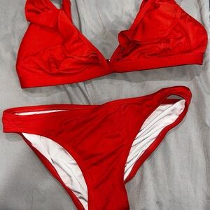 Red Women's Swimwear Set